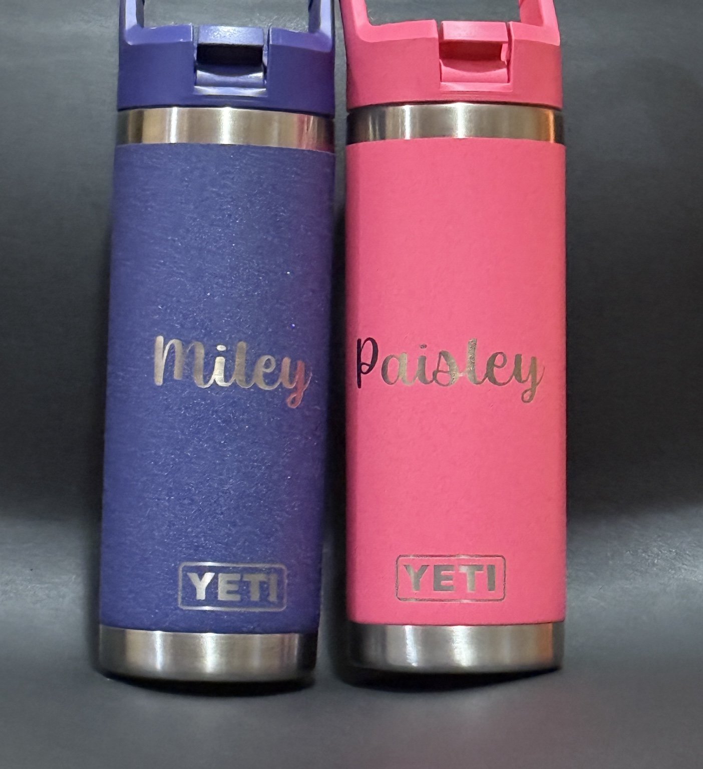 Miley and Paisley engraved bottles