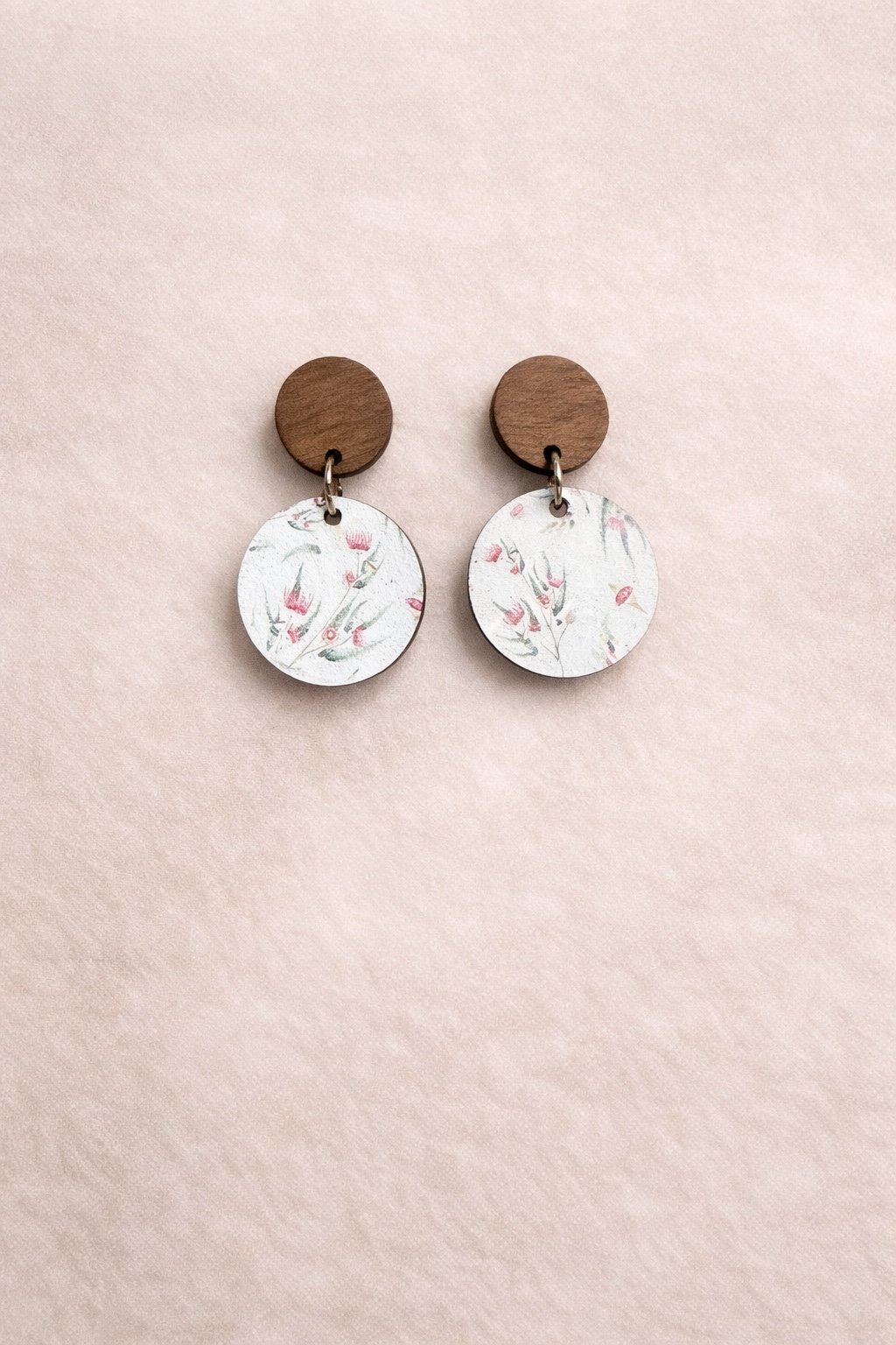 Eucalyptus circle earrings