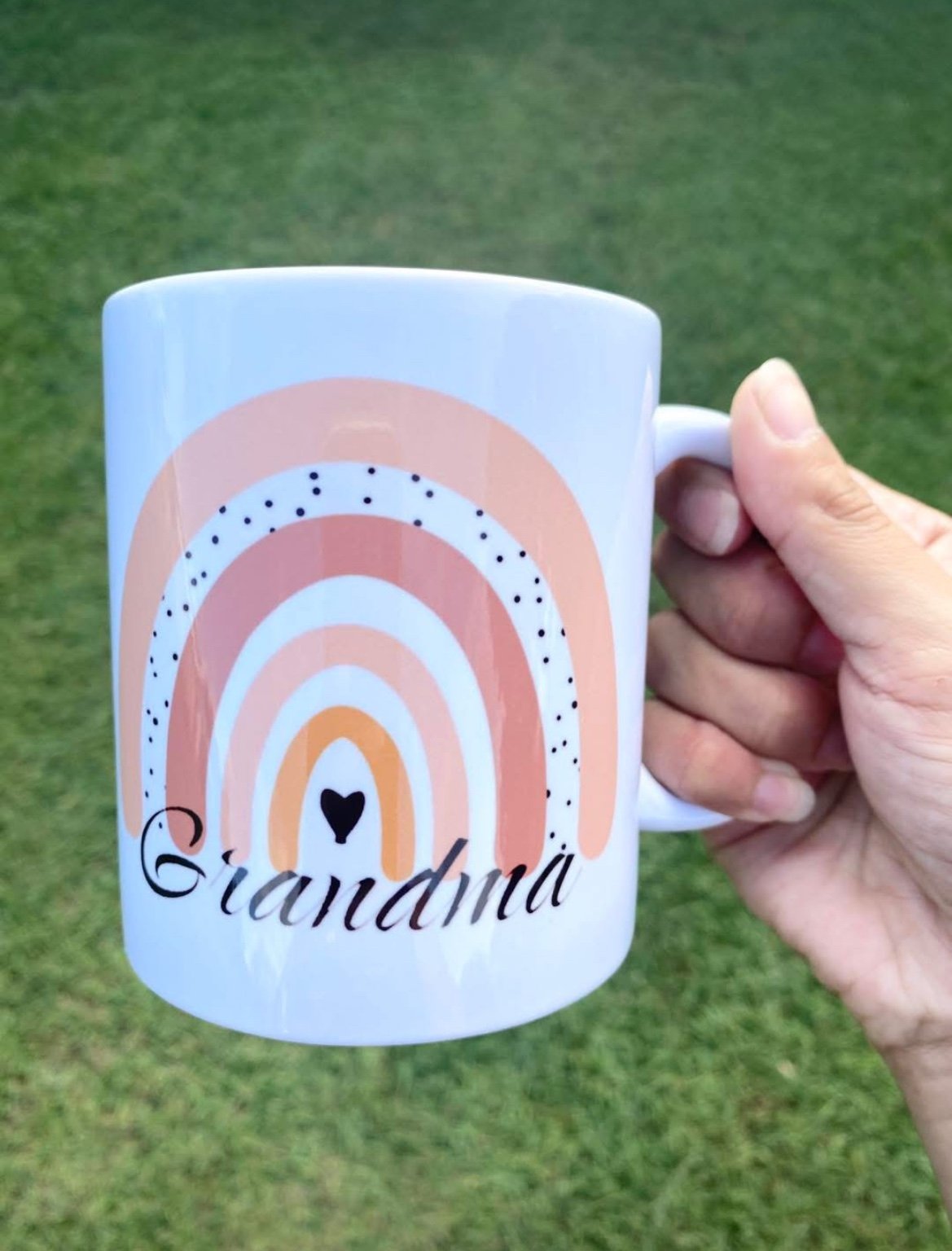 Grandma rainbow personalised mug