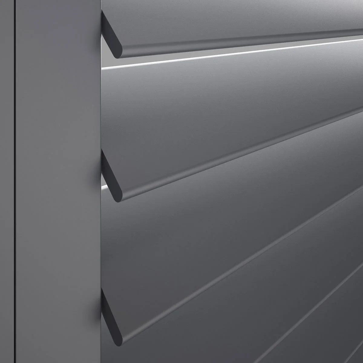 Tracked plantation shutters