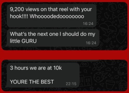 Jacqueline's WhatsApp messages about her views