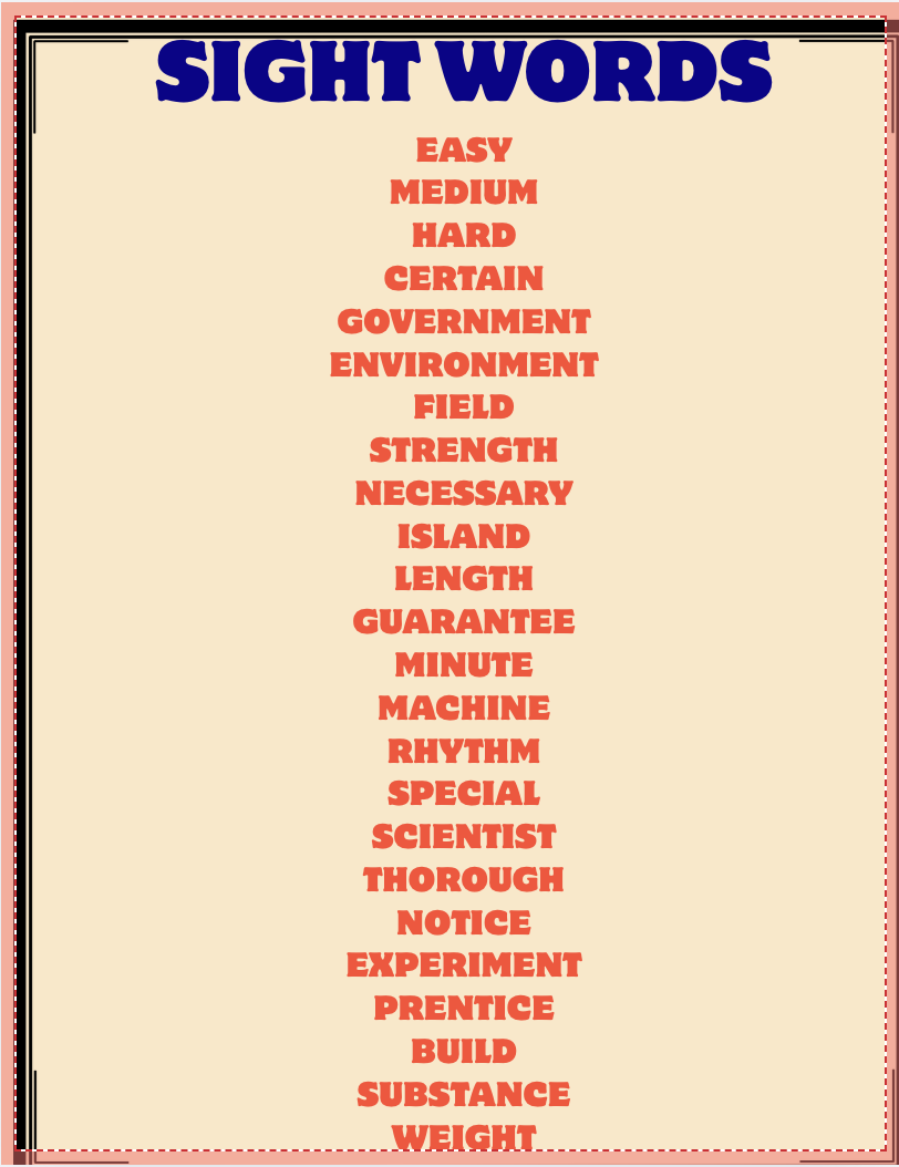Academic vocabulary word list reference