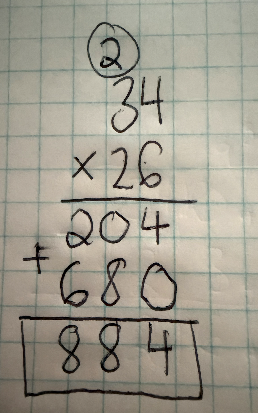 Traditional multiplication tens digit reference, continued