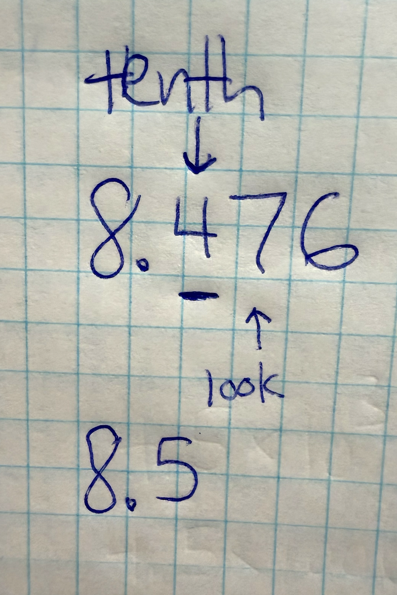 Rounding decimals reference