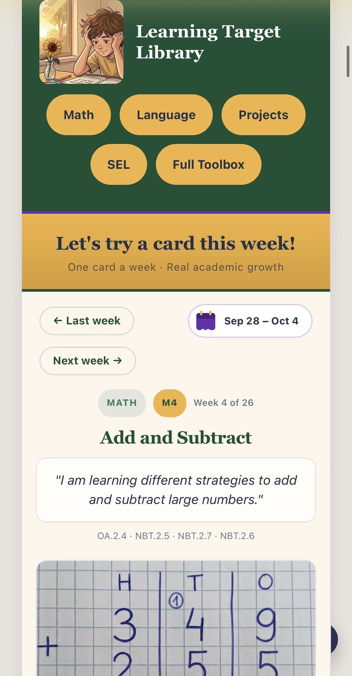 Parent dashboard