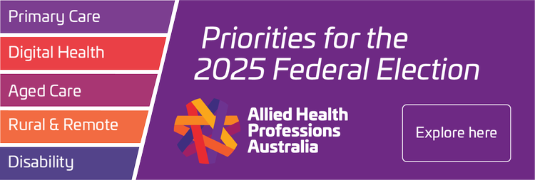 Promotional banner regarding AHPA Priorities for the 2025 Federal Election (using AHPA brand colours)
