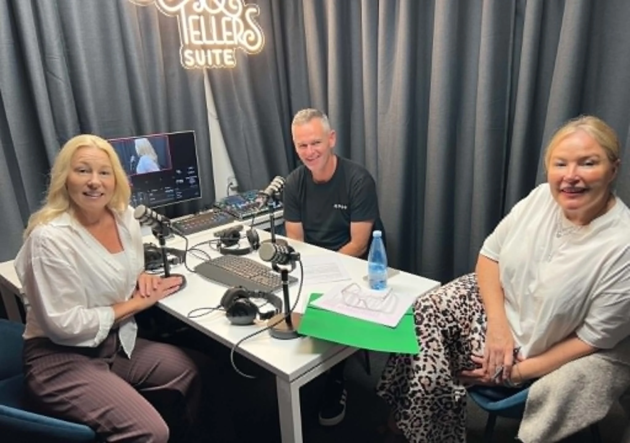 Lisa, Josh and Caroline recording the Ausmar podcast