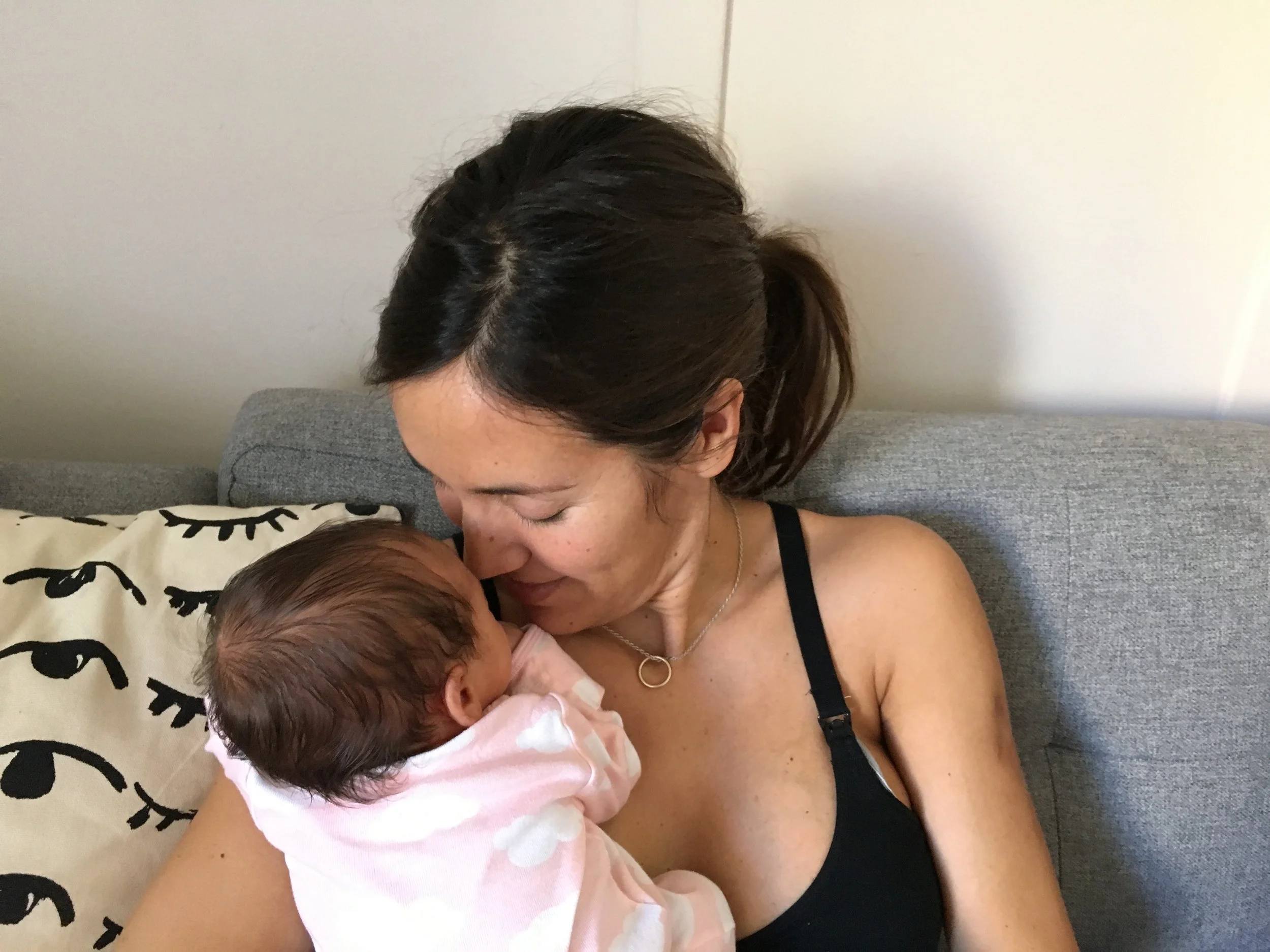 Andi with her newborn