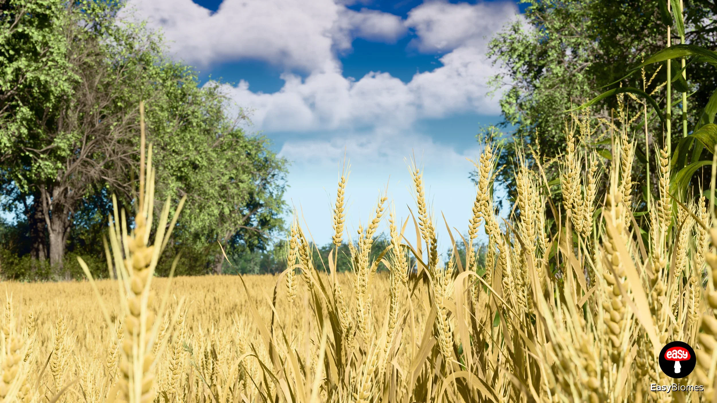 Open farmland environment with procedural crop placement in UE5