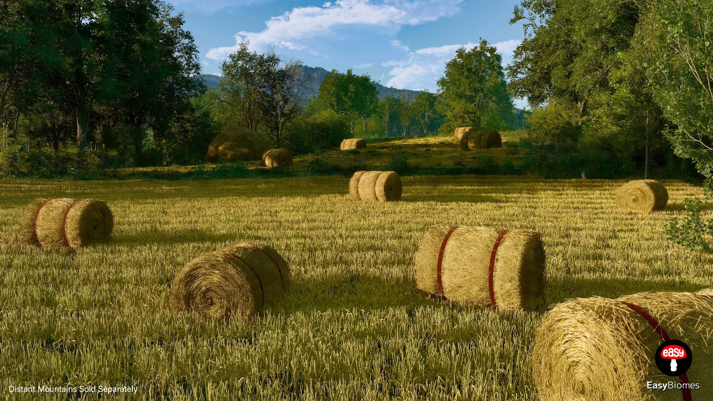 Agricultural biome with realistic rural field composition