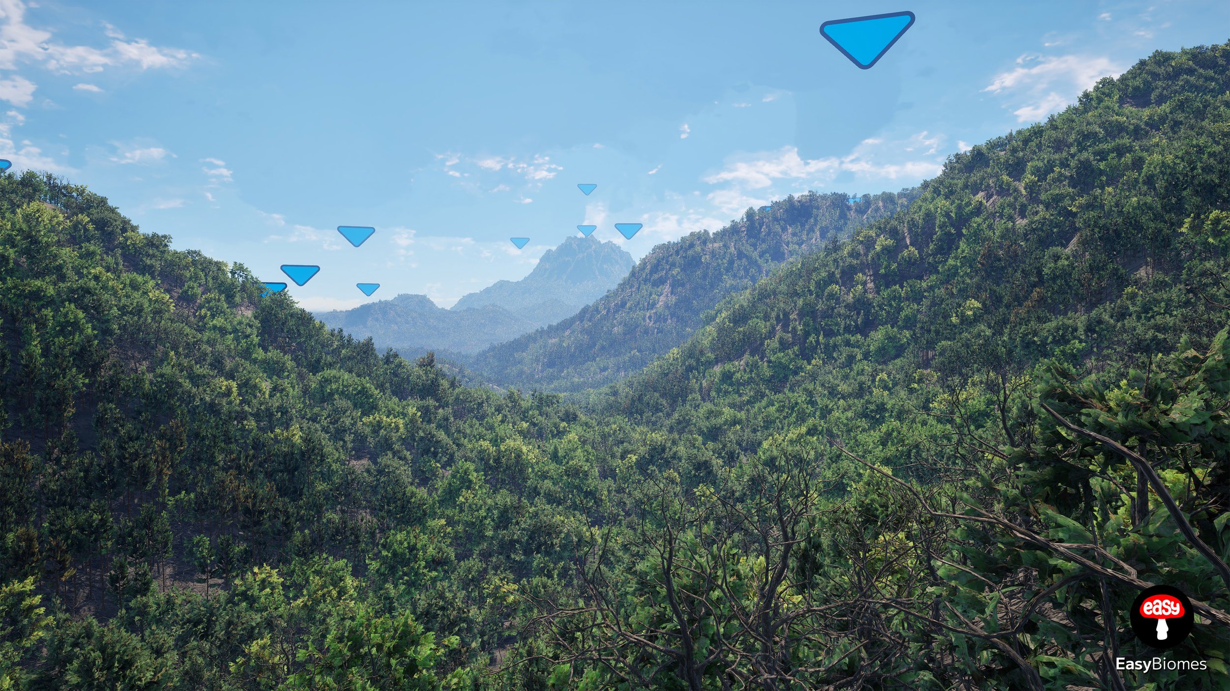 Procedural mountain biome with atmospheric depth – UE5 PCG landscape