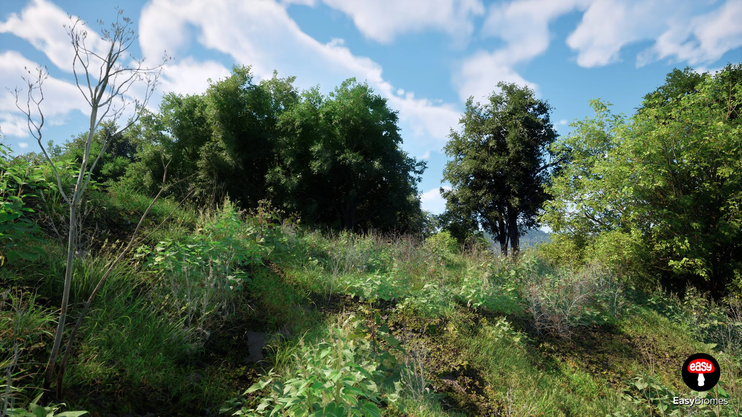 Roadside forest strip generated with PCG