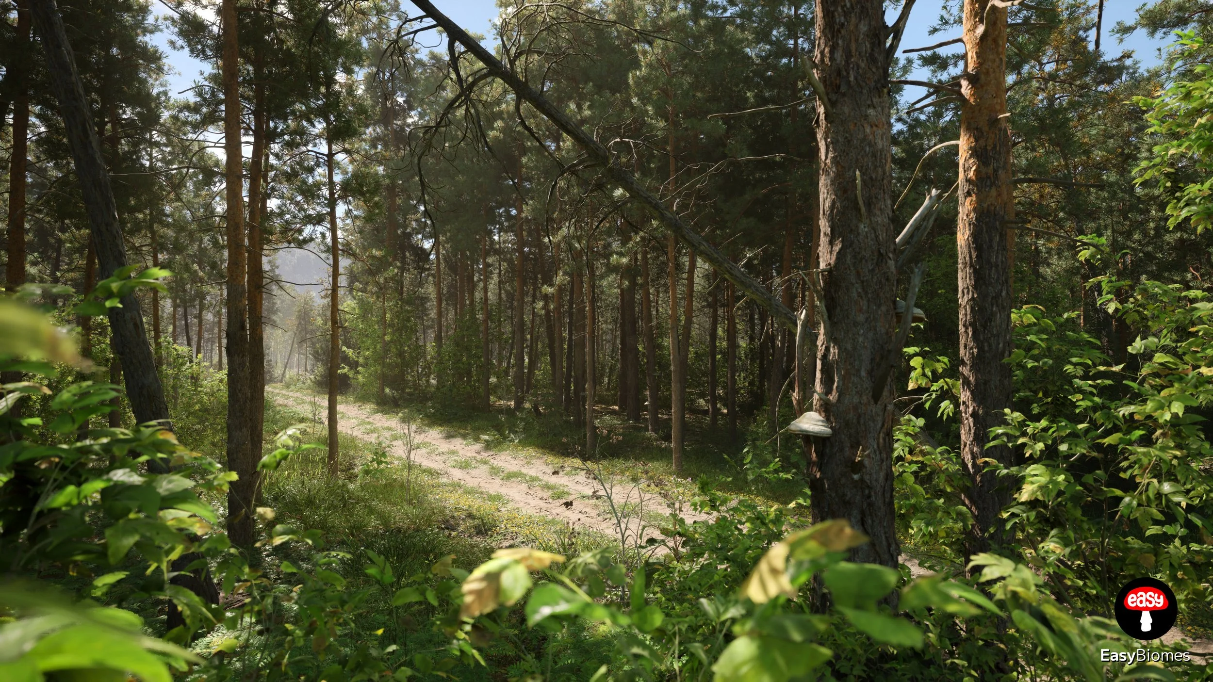 Real pine forest clearing with natural terrain flow – Unreal Engine 5