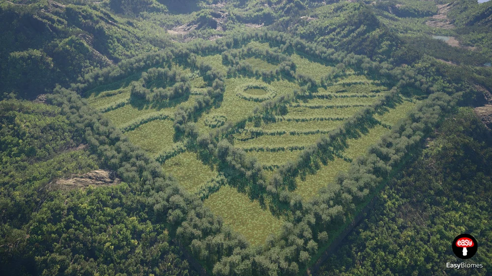 Spline forest strip tool for open worlds