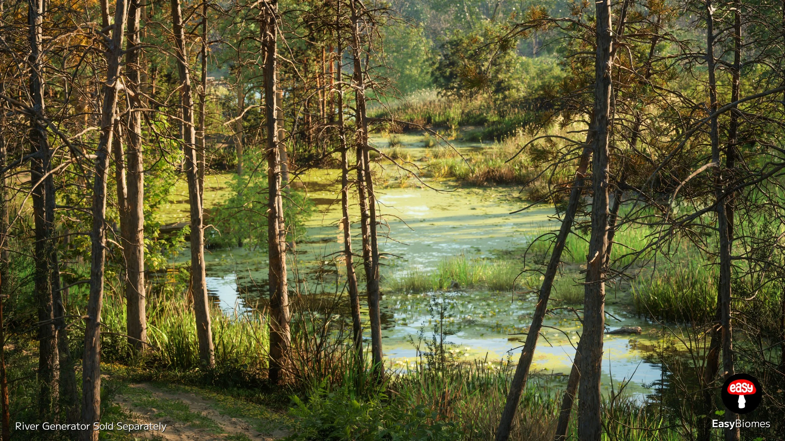Dense real pine forest with conifer canopy – Unreal Engine 5 biome