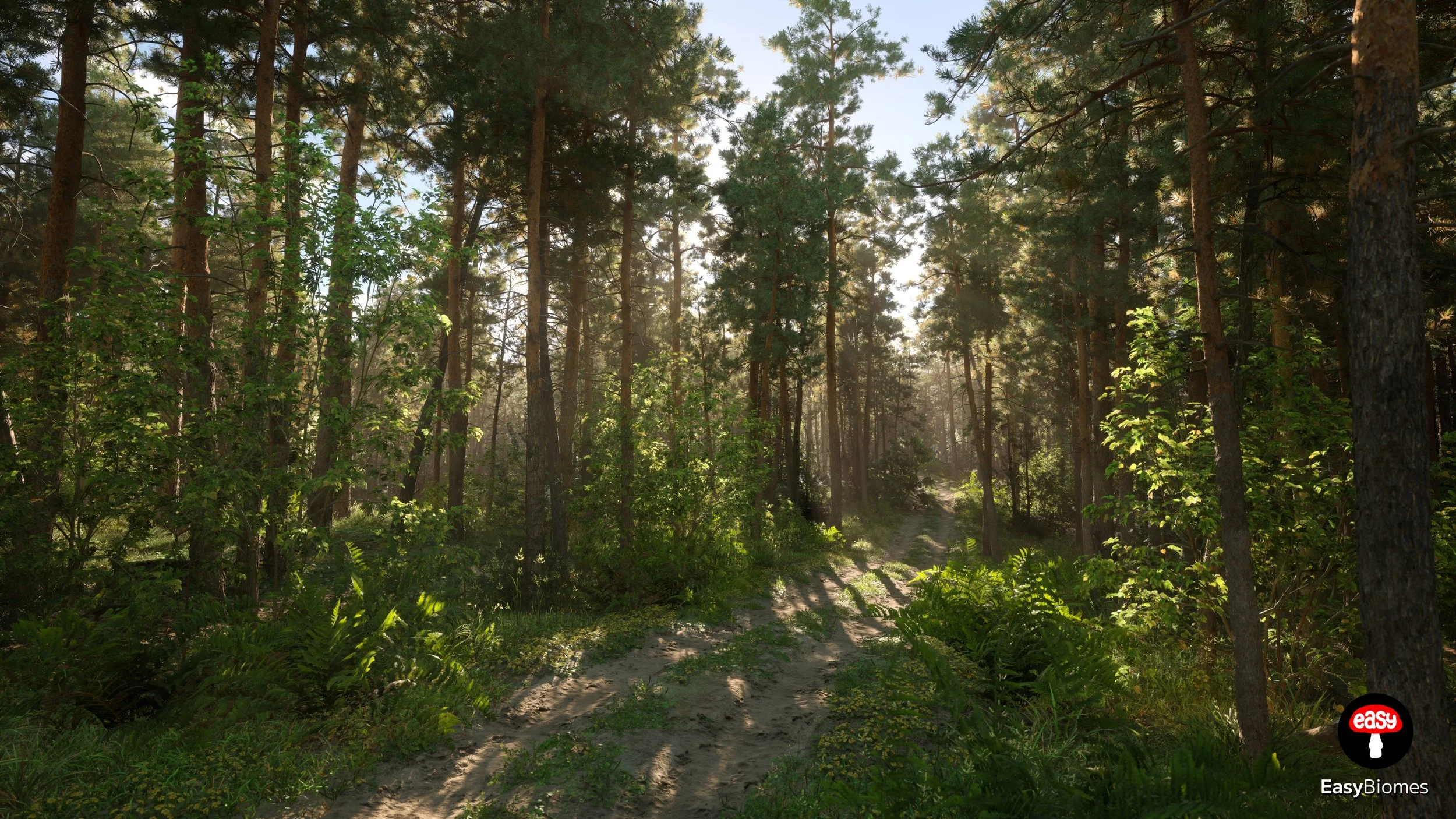 Real pine trees and forest depth composition – Unreal Engine 5 biome