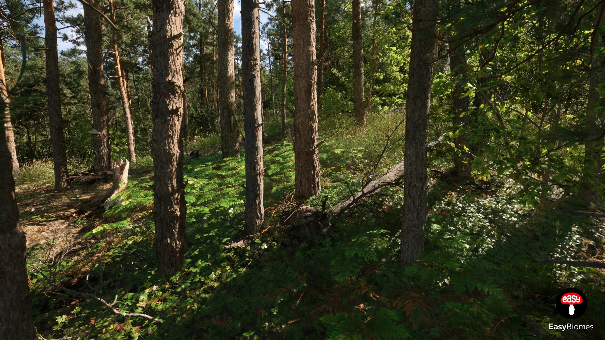 Conifer forest biome inspired by real nature – PCG pine trees UE5