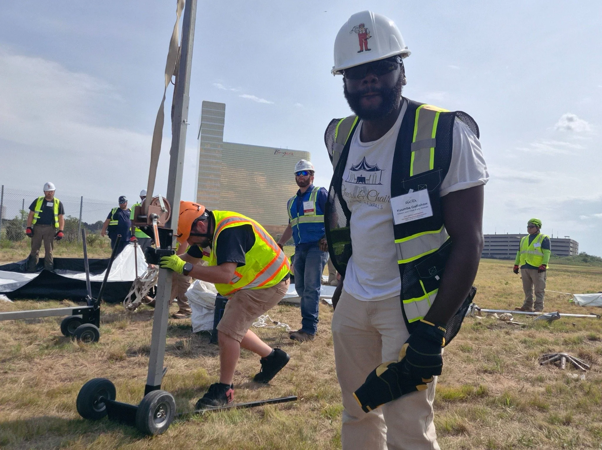 Hands-on commercial pole tent installation training