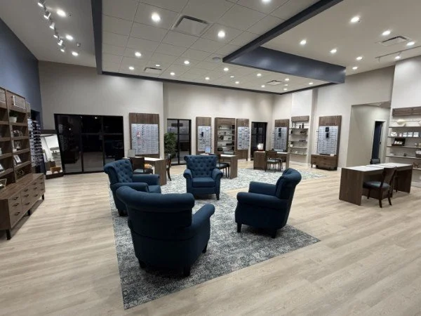 Advantage Eye Care optical showroom and patient lounge in Owensboro, Kentucky, built by Terrapin Construction Group