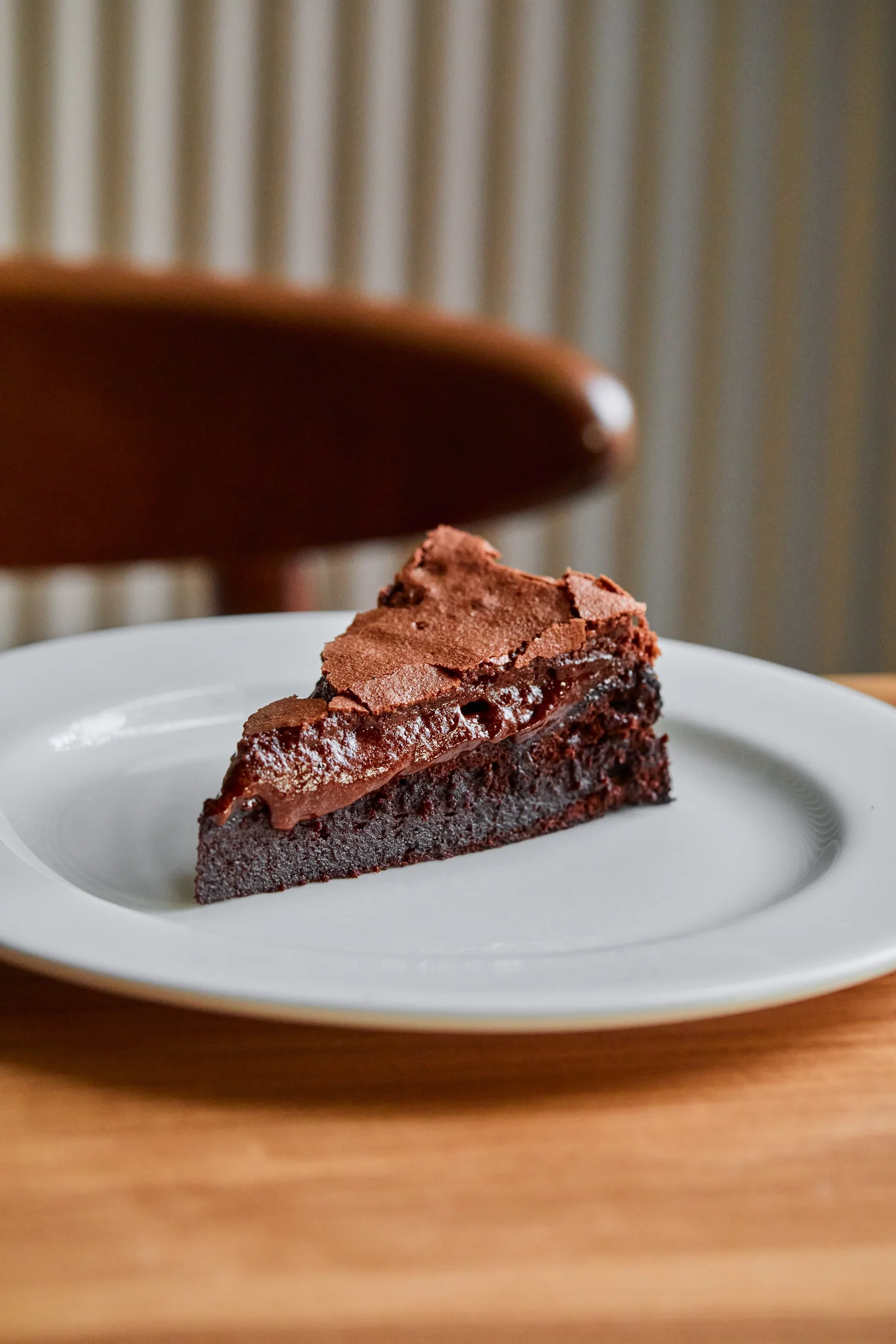 A slice of chocolate cake at Gina
