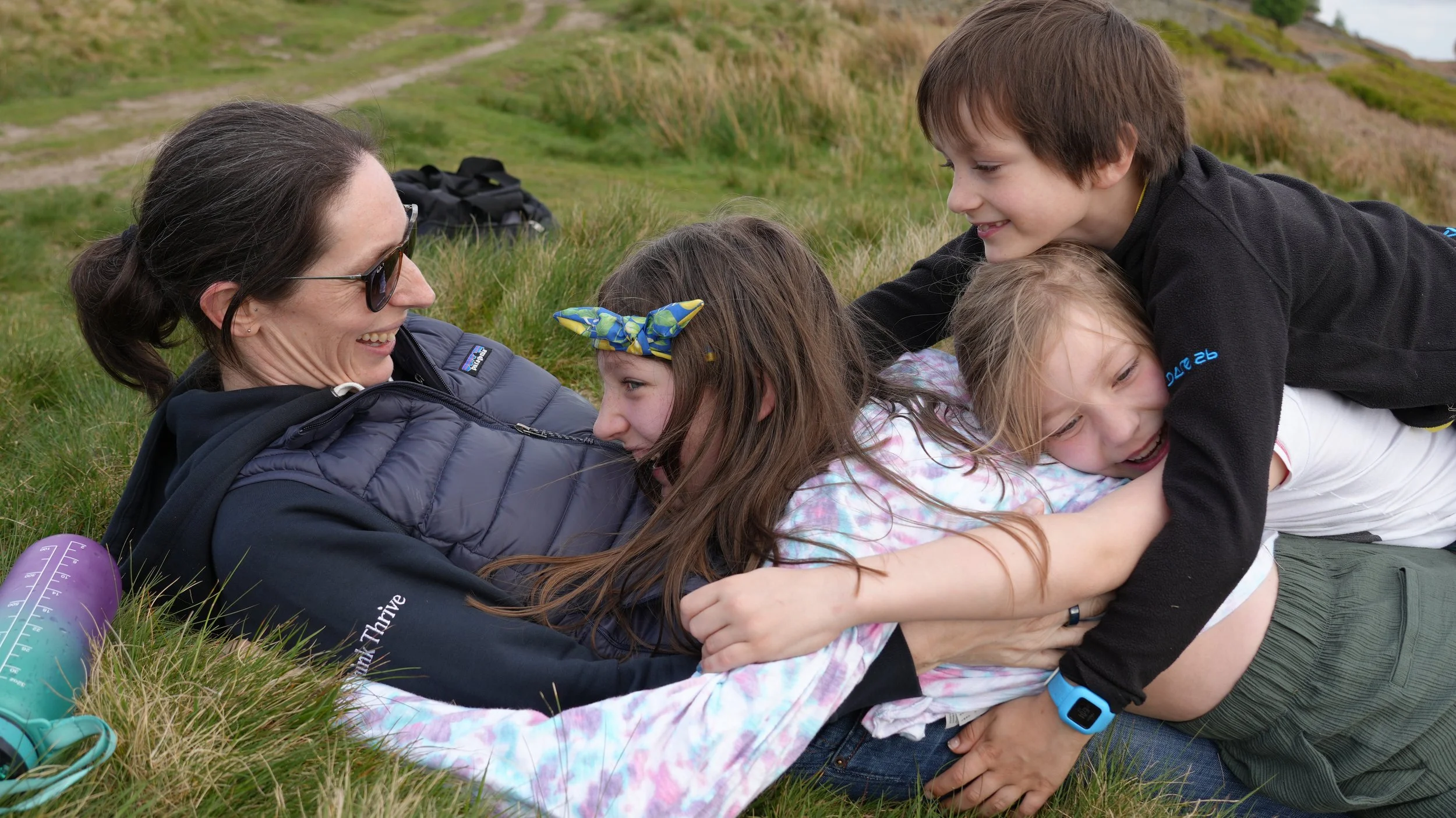 Rebecca Gough with some of her own children