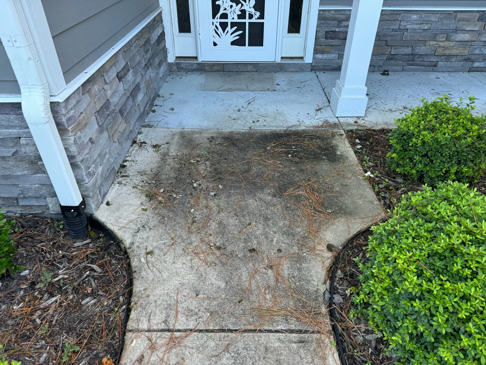 Front walkway before Kraken Harbor cleaning