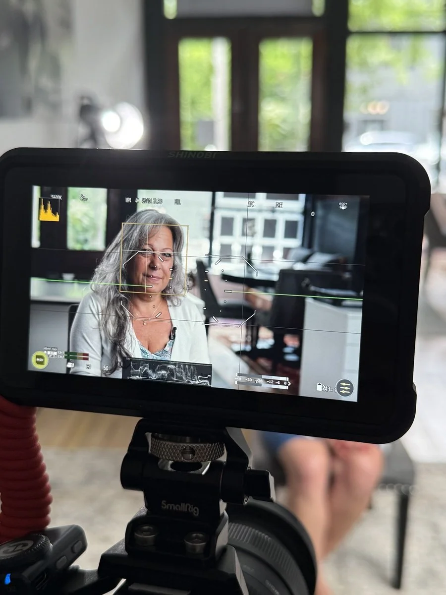 Behind the scenes filming Stacy Manes for DRV Law recruitment video