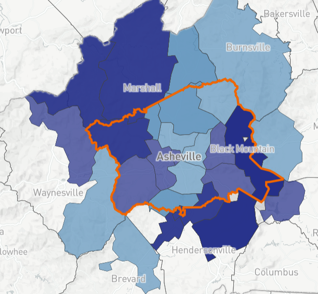 Buncombe County Public Health Map