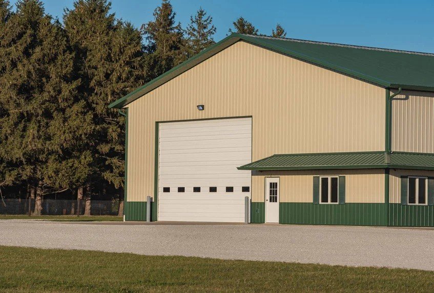 Ribbed steel commercial garage door with durable design in Chicago, IL.