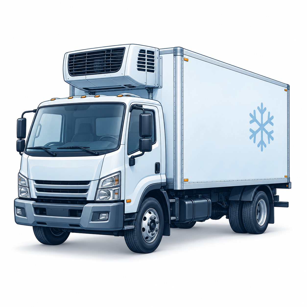 Refrigerated box truck with a cargo refrigeration unit