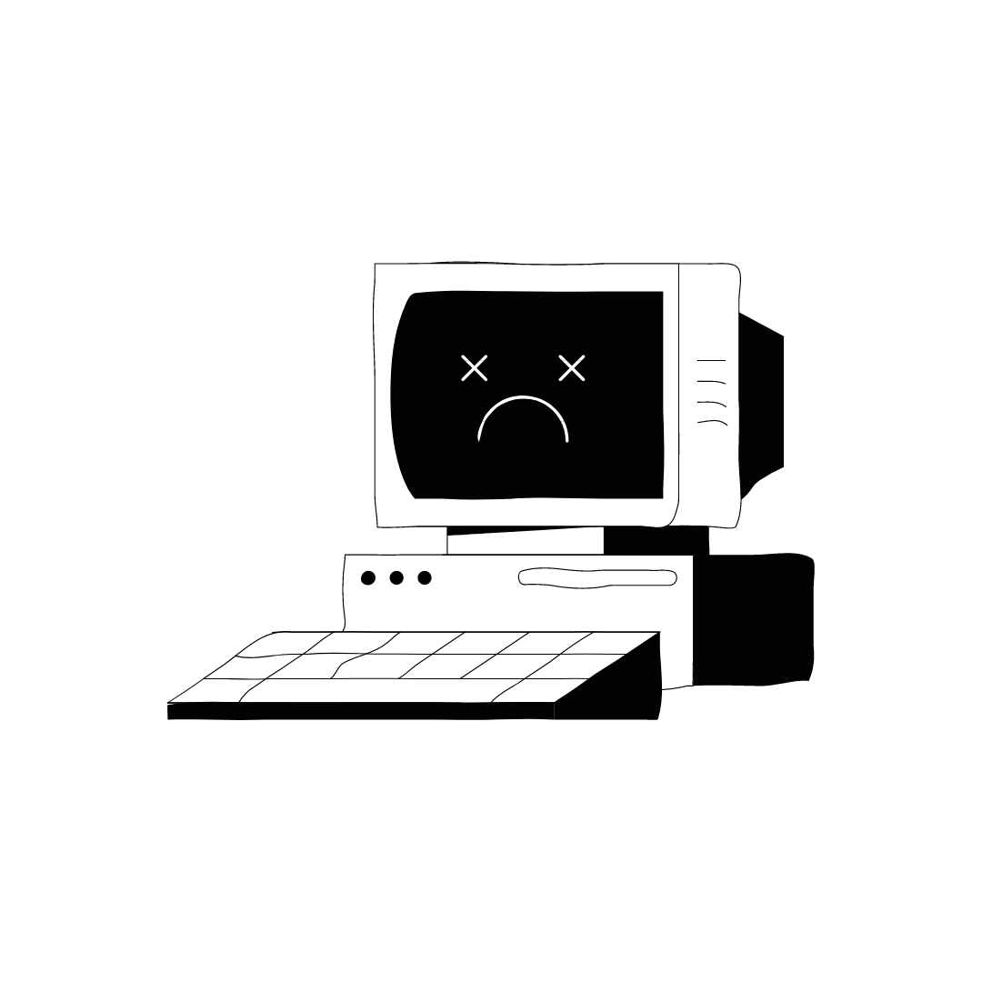 Broken Computer Illustration