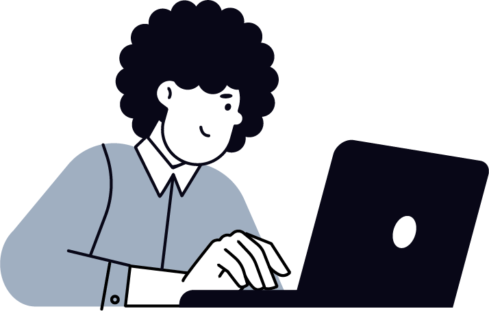 Person working on laptop