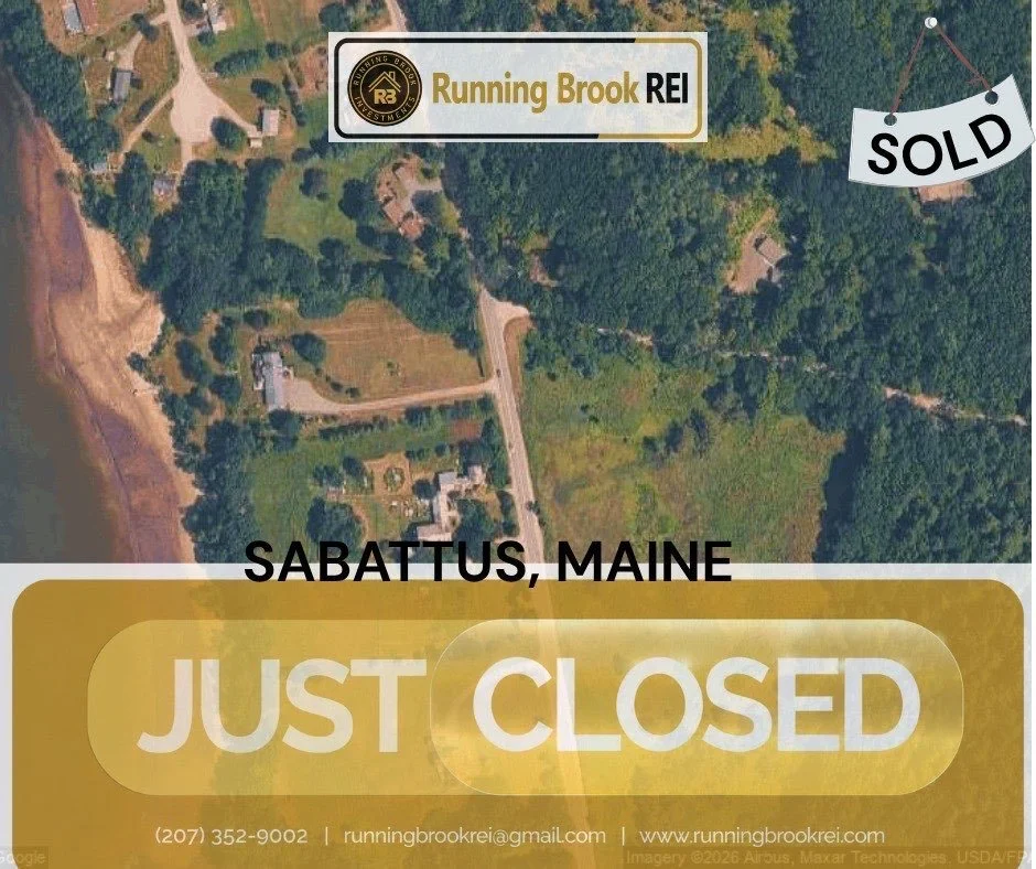 Aerial view of a vacant land parcel in Sabattus, Maine bought for cash