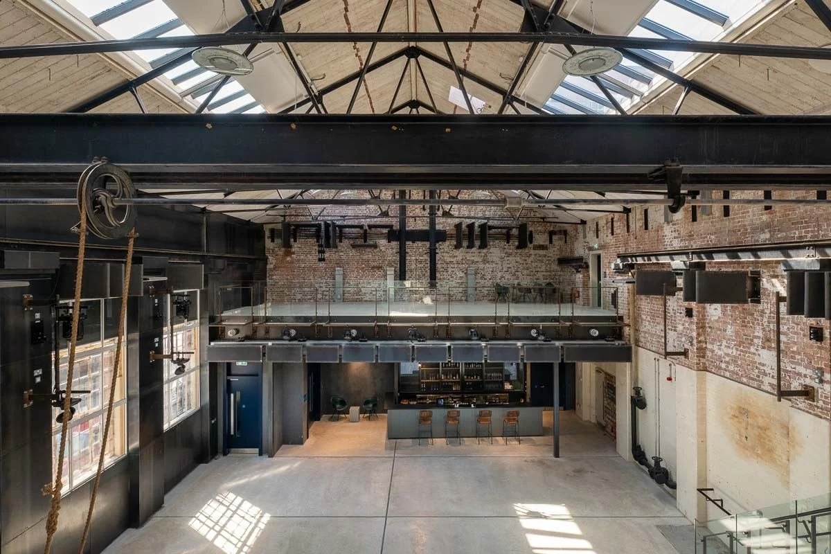 The Main Hall with sunlight through the roof glazing