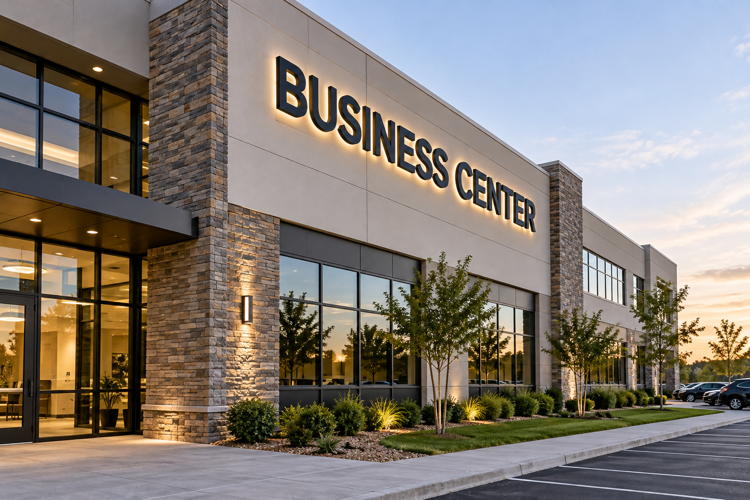 Wall sign for a business park