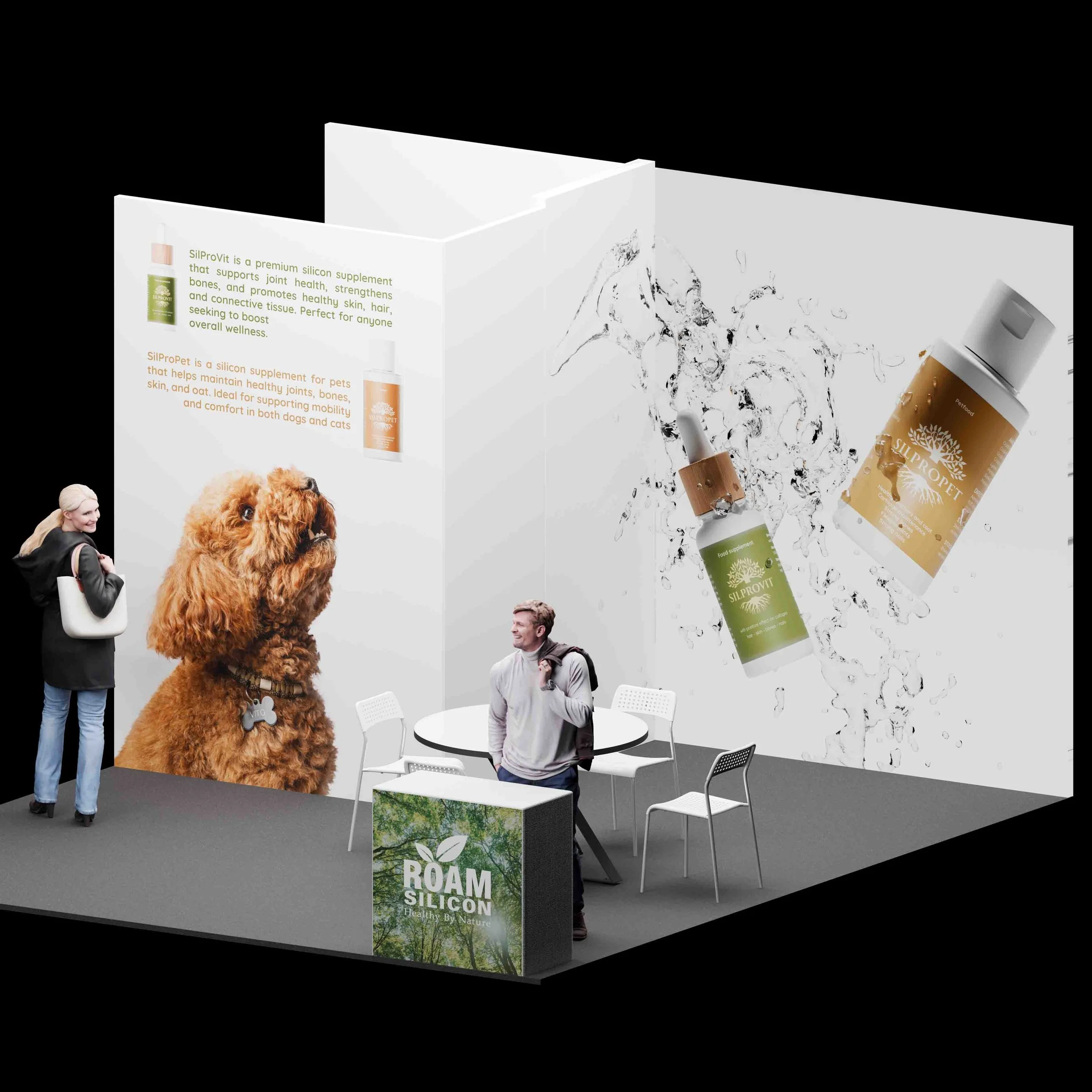 Roam Silicon Vitafoods 2025 beursstand visualisatie