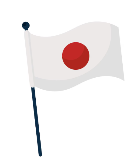 Japanese flag moving toward Worlds in Tokyo Japan