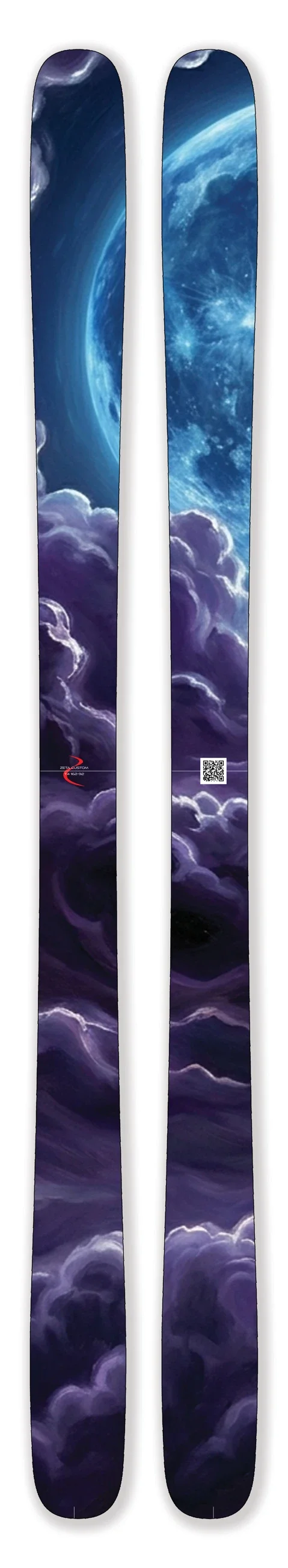 Blue moon and purple clouds ski topsheets