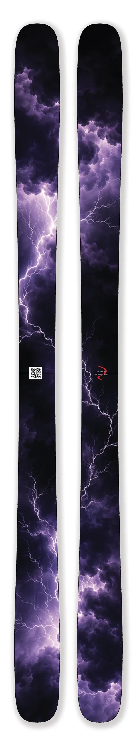 Dark purple storm clouds and lightning ski topsheets