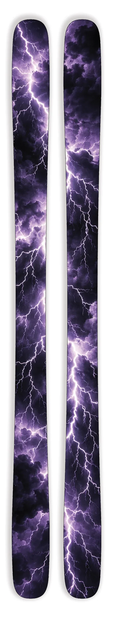 Bright purple lightning ski topsheets