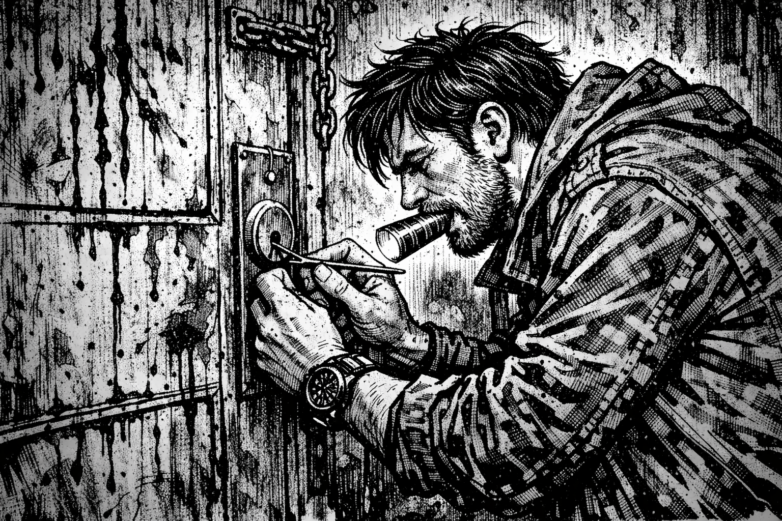 Fade to Black Witness lockpicking artwork