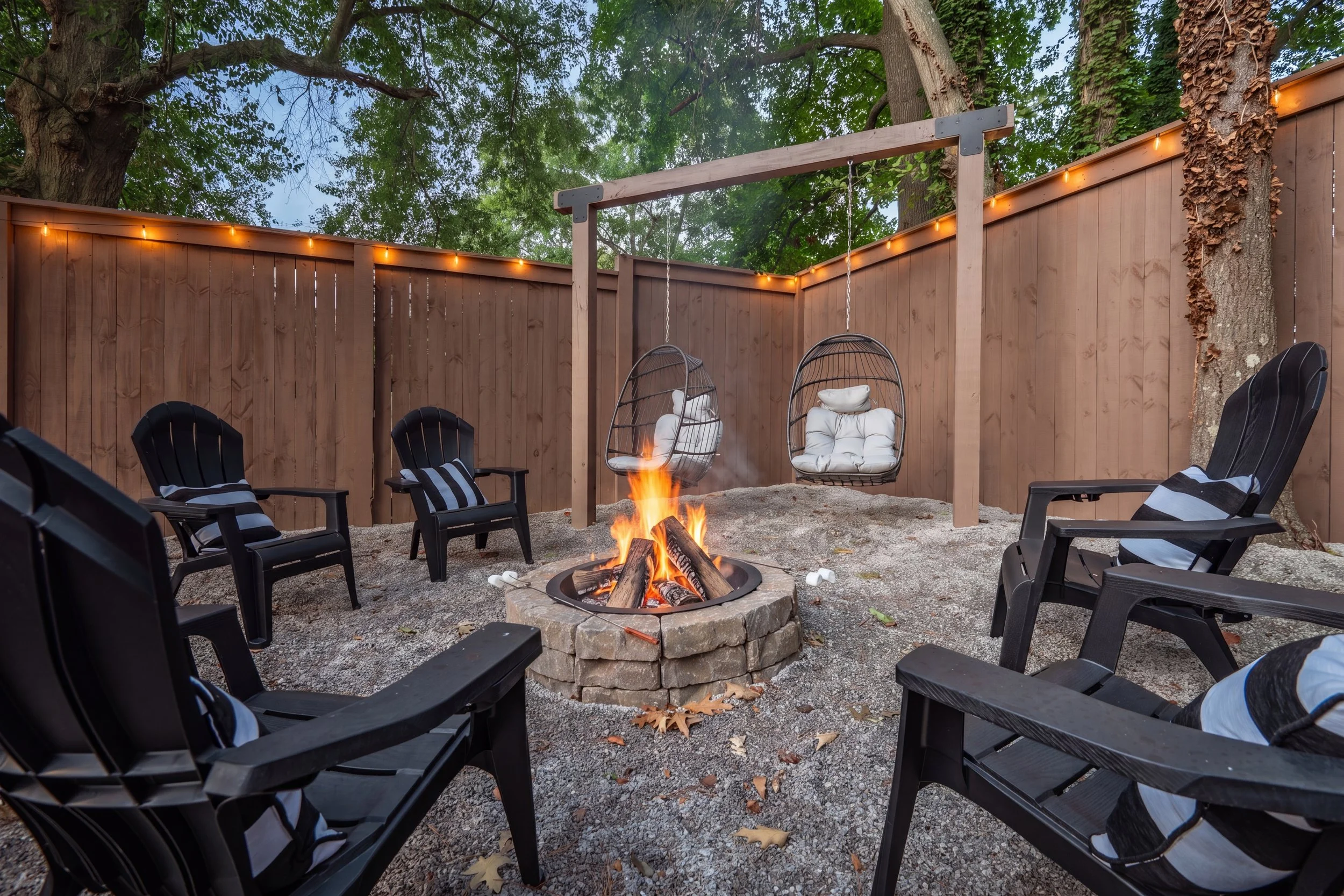 Original evening firepit photo before models were added
