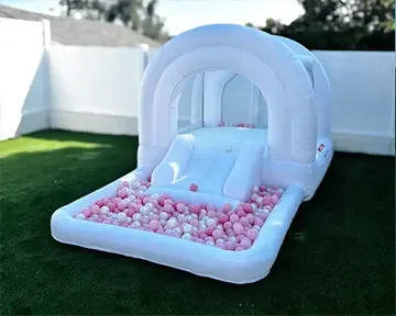 Tiny Play bounce house with slide and ball pit for toddlers