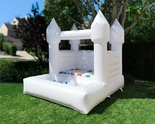 8x10 compact bounce house with deep ball pit filled with colorful balls