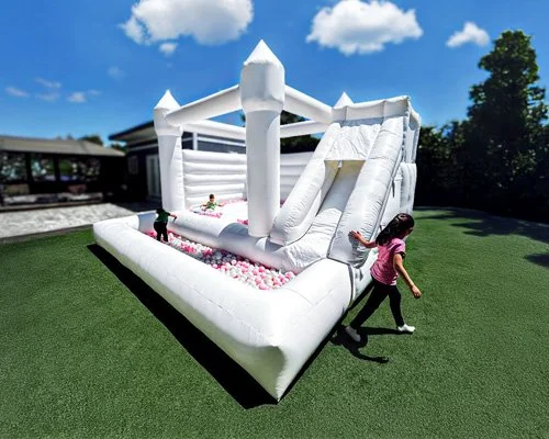15-foot Triple Delight bounce house — perfect centerpiece for birthdays with slide and ball pit