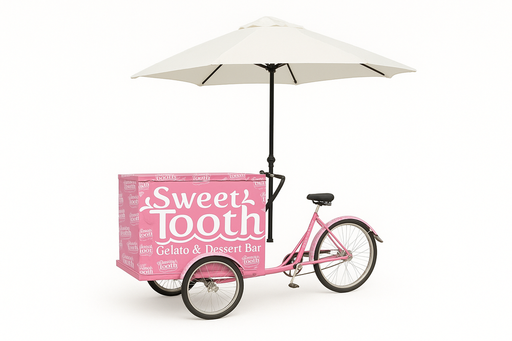 Sweet Tooth pink gelato catering bike