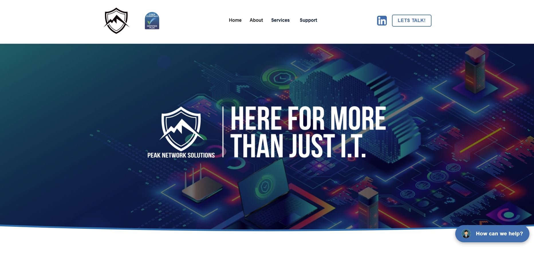 Screenshot of PEAK Networks Website