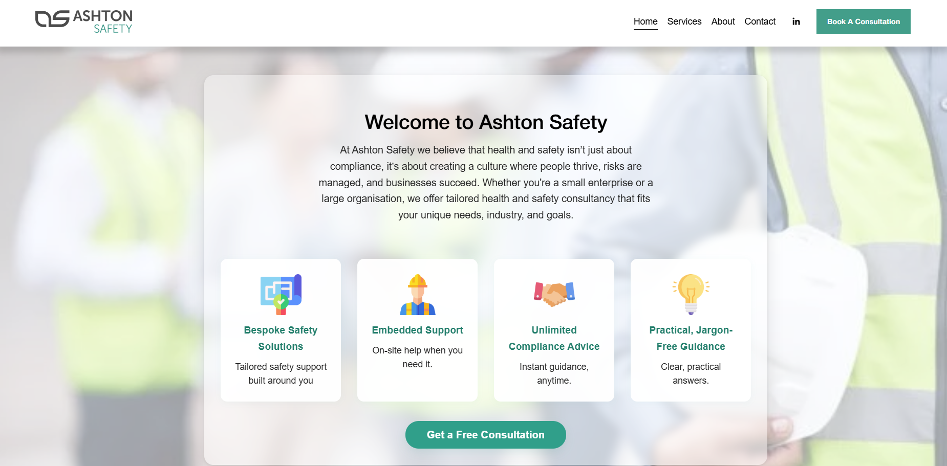 Screenshot of AshtonSafetyLtd Website