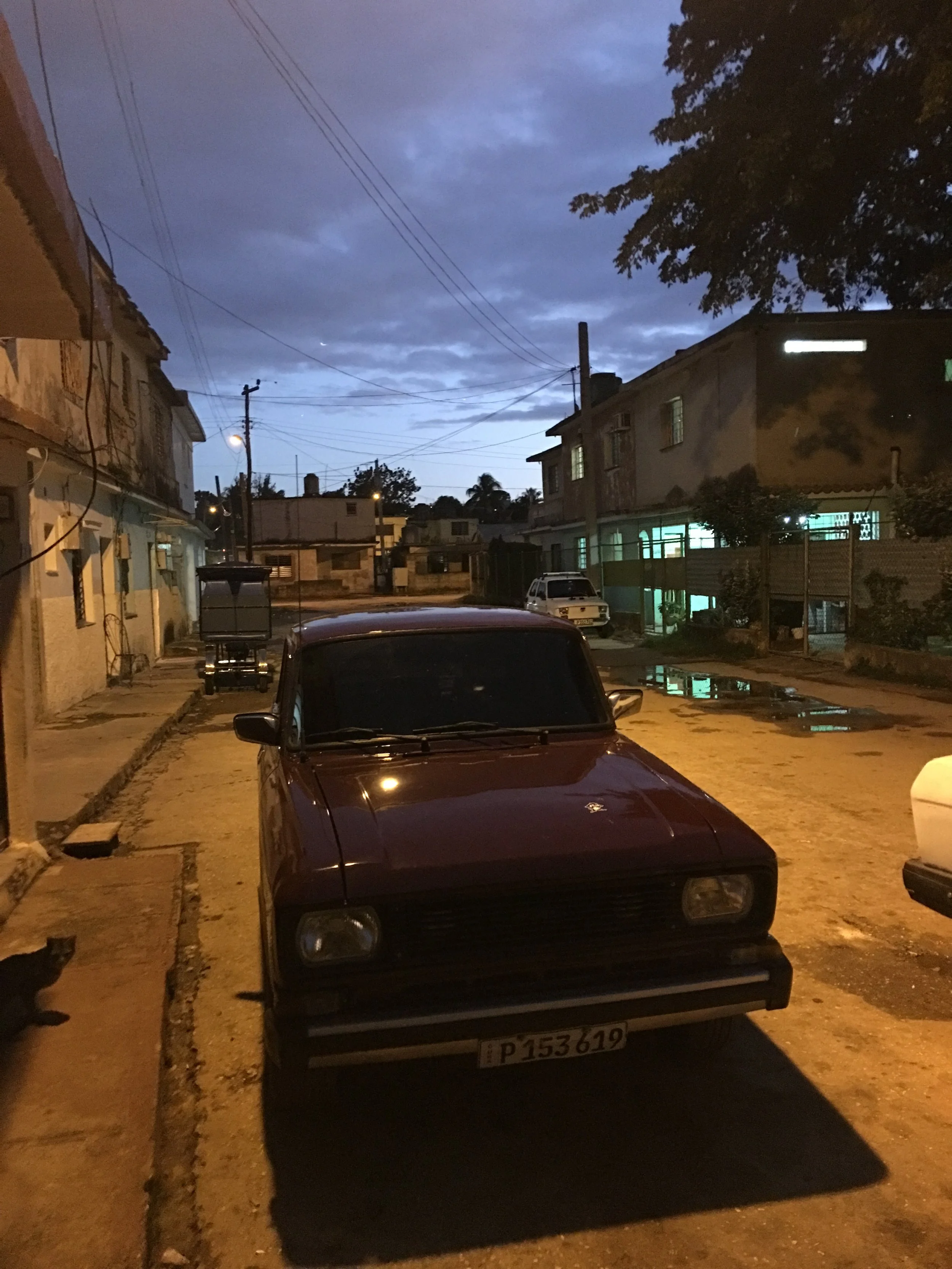 Cuban street at dusk