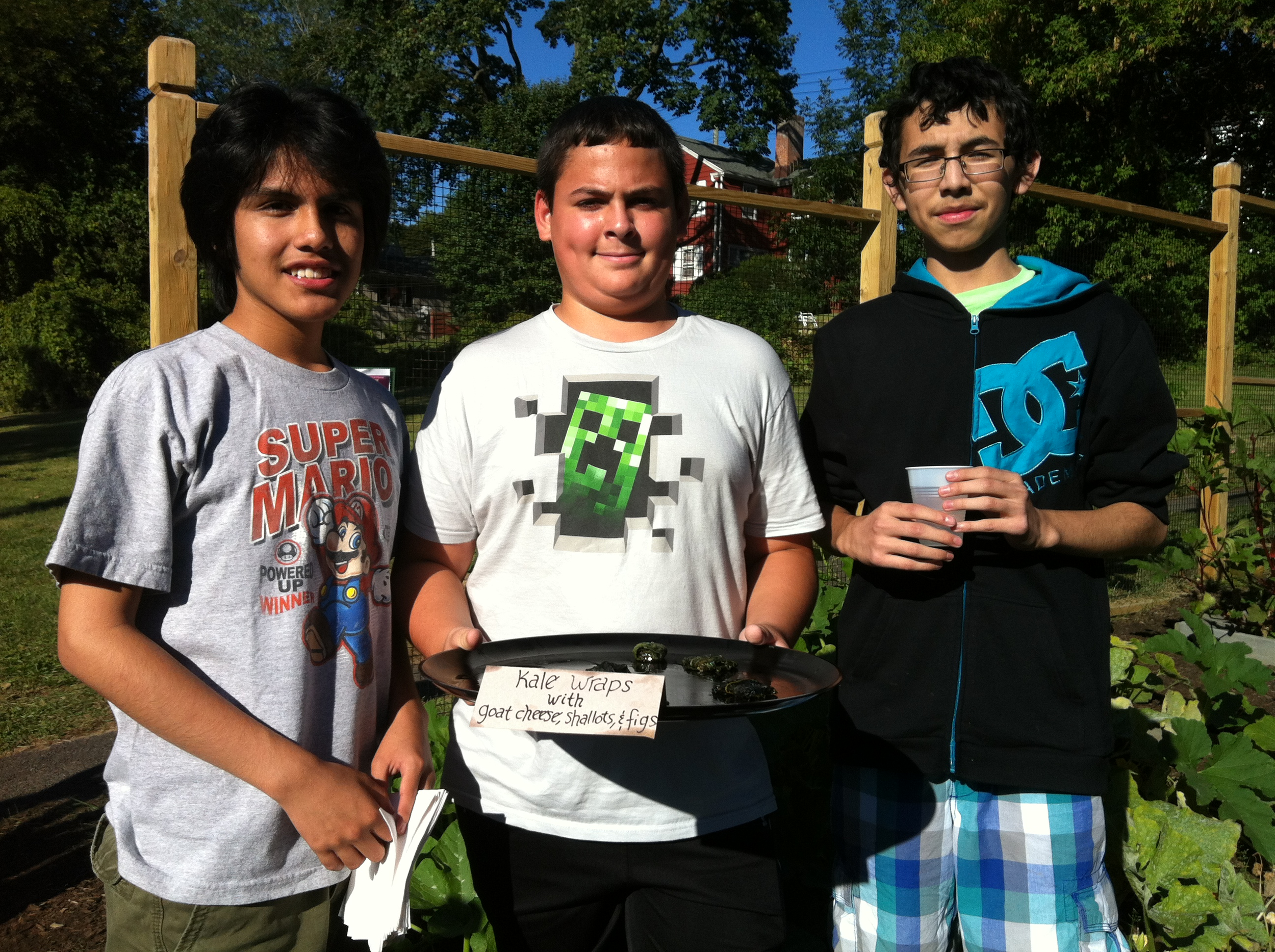 Dayron Hernandez in middle school community garden project